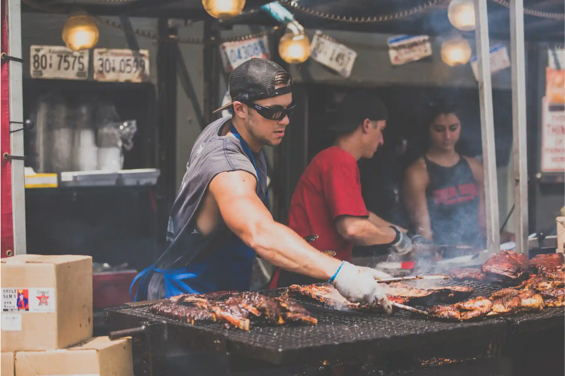 Cuisine barbecue / grill pour un festival